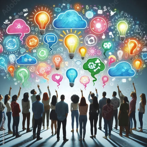 Holographic thought projections in the air