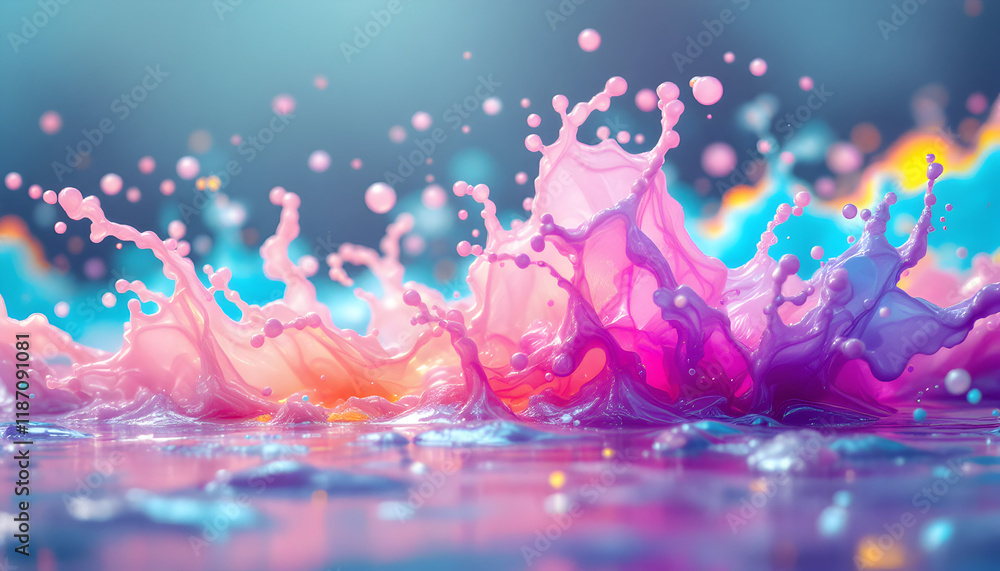 Vibrant Color Splash: A Dreamlike Pink, Purple, and Blue Liquid Explosion Vibrant Color Splash: A Dreamlike Pink, Purple, and Blue Liquid Explosion