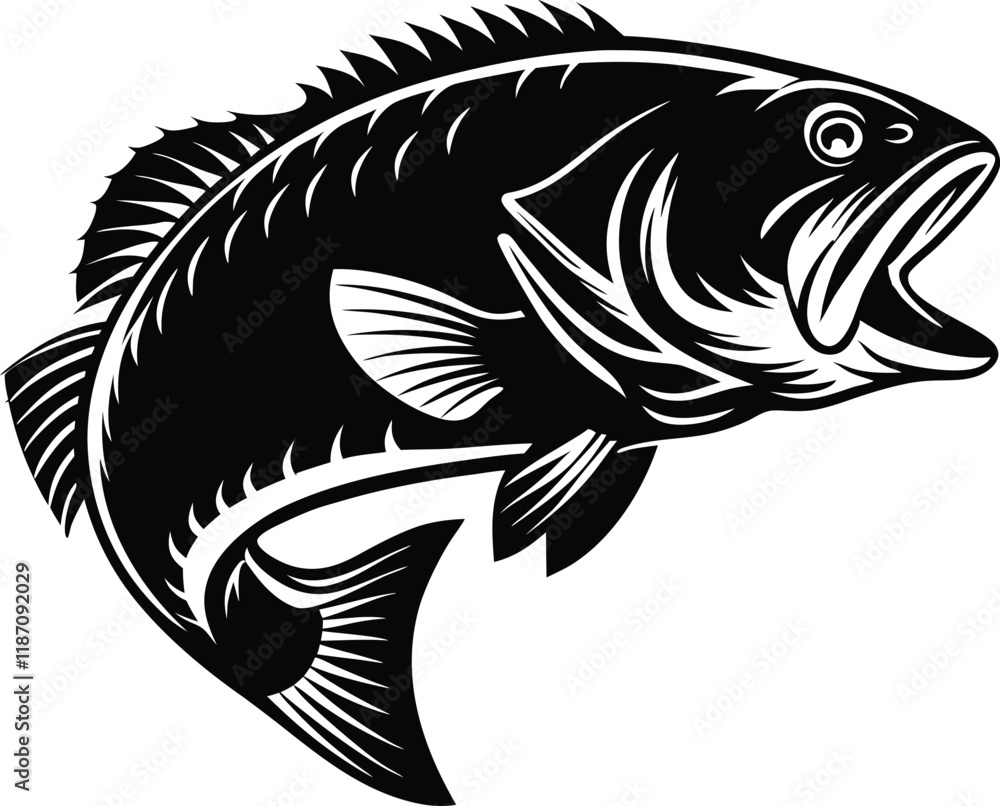 bass fish silhouette,bass fish vector icon symbol bass fish silhouette,bass fish vector icon symbol
