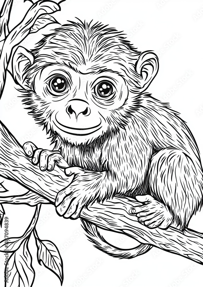 Obraz premium Monkey Coloring Pages