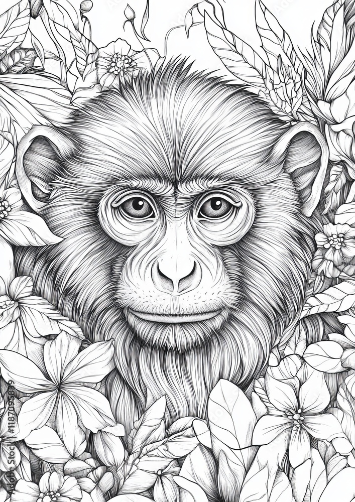 Obraz premium Monkey Coloring Pages