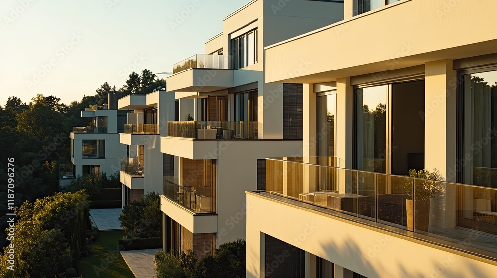 Modern Apartments Bask In Golden Sunset Light Modern Apartments Bask In Golden Sunset Light