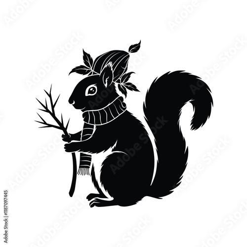 Squirrel logo vector and illustration design