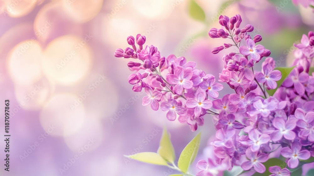 Delicate Lilac Blossoms Softly Blurred Background Delicate Lilac Blossoms Softly Blurred Background