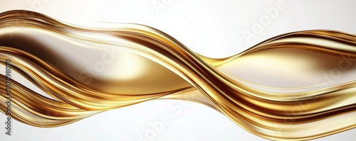 A shimmering, flowing golden wave design against a light background, evoking elegance and luxury.
