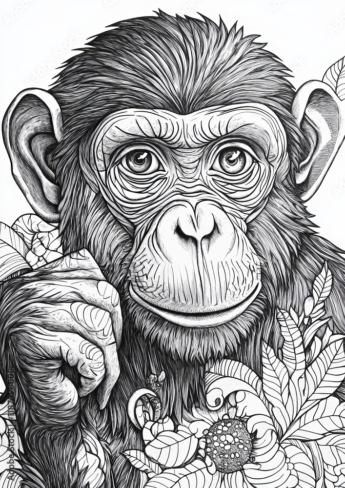Obraz premium Monkey Coloring Pages