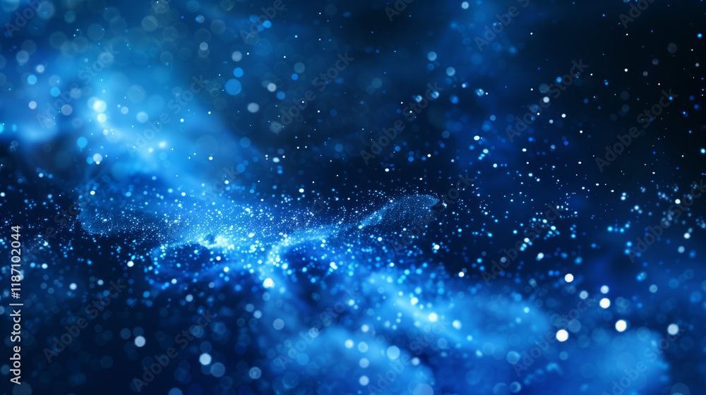 Sparkling Blue Winter Background with Snowflakes Sparkling Blue Winter Background with Snowflakes