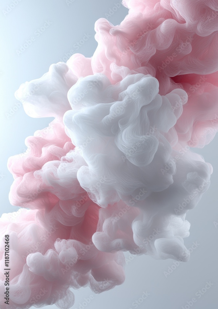 Obraz premium A pink and white smoke cloud with a white cloud in the middle