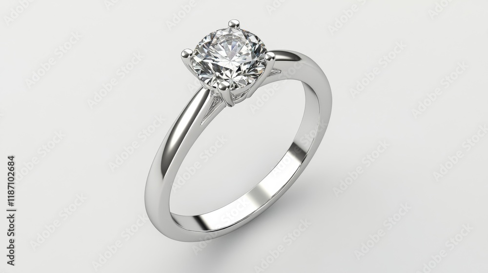 A dazzling solitaire diamond ring placed on a minimalist white backdrop, exuding elegance and sophistication. A dazzling solitaire diamond ring placed on a minimalist white backdrop, exuding elegance and sophistication.