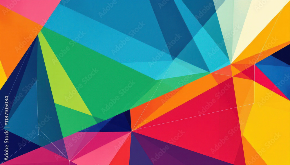 Fototapeta premium Vibrant Abstract Polygonal Artwork: A Symphony of Colors