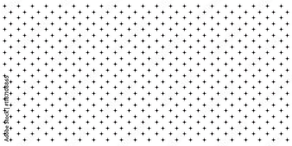 Random pattern of different size black stars on white background. Vector illustration. Dot pattern seamless background. Polka dot pattern template Monochrome dotted texture modern seamless Random pattern of different size black stars on white background. Vector illustration. Dot pattern seamless background. Polka dot pattern template Monochrome dotted texture modern seamless