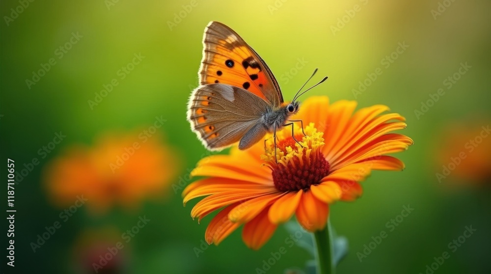 Butterfly on Vibrant Flower Close-Up Butterfly on Vibrant Flower Close-Up