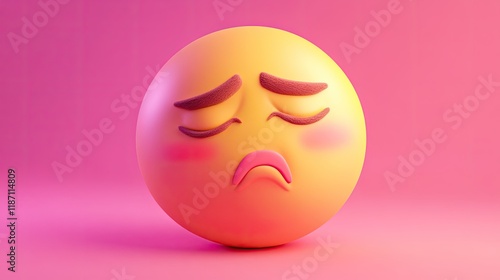 Wallpaper Mural Sad Emoticon Sphere Depicts Feeling Of Disappointment Torontodigital.ca