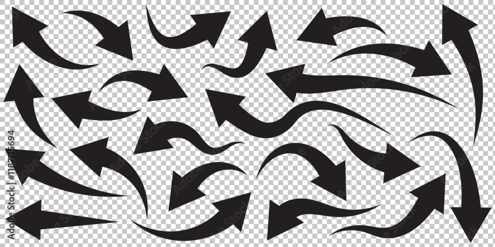 Set of curved arrows isolated on white background. Curved arrows, hand drawn curved arrows. Collection of pointers. black arrow icon on white background. curved arrow sign. Curve arrow icon vector Set of curved arrows isolated on white background. Curved arrows, hand drawn curved arrows. Collection of pointers. black arrow icon on white background. curved arrow sign. Curve arrow icon vector