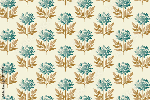 seamless floral pattern with botanical flowers and foliage for wallpaper fabric wrapping paper spring designs and garden inspired patterns photo