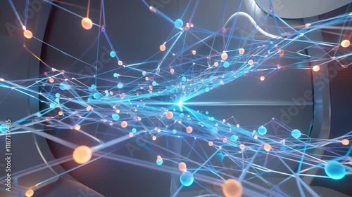 Conceptual visualization of a technology network in motion.