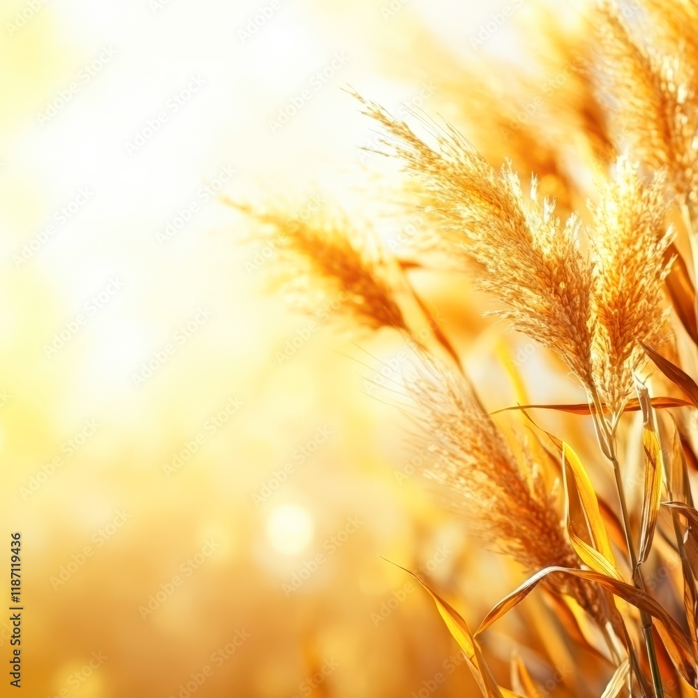 Golden grasses sway gently in warm sunlight, creating a serene, tranquil atmosphere perfect for backgrounds in nature-themed projects, wellness materials, or seasonal advertisements, Golden grasses sway gently in warm sunlight, creating a serene, tranquil atmosphere perfect for backgrounds in nature-themed projects, wellness materials, or seasonal advertisements,