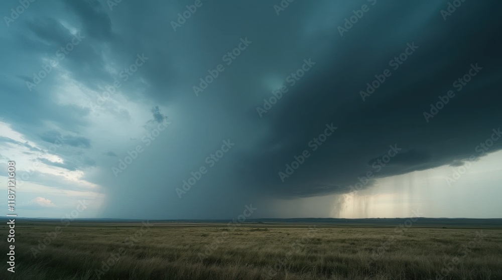 Dramatic Thunderstorm Rolling Over a Prairie Dramatic Thunderstorm Rolling Over a Prairie