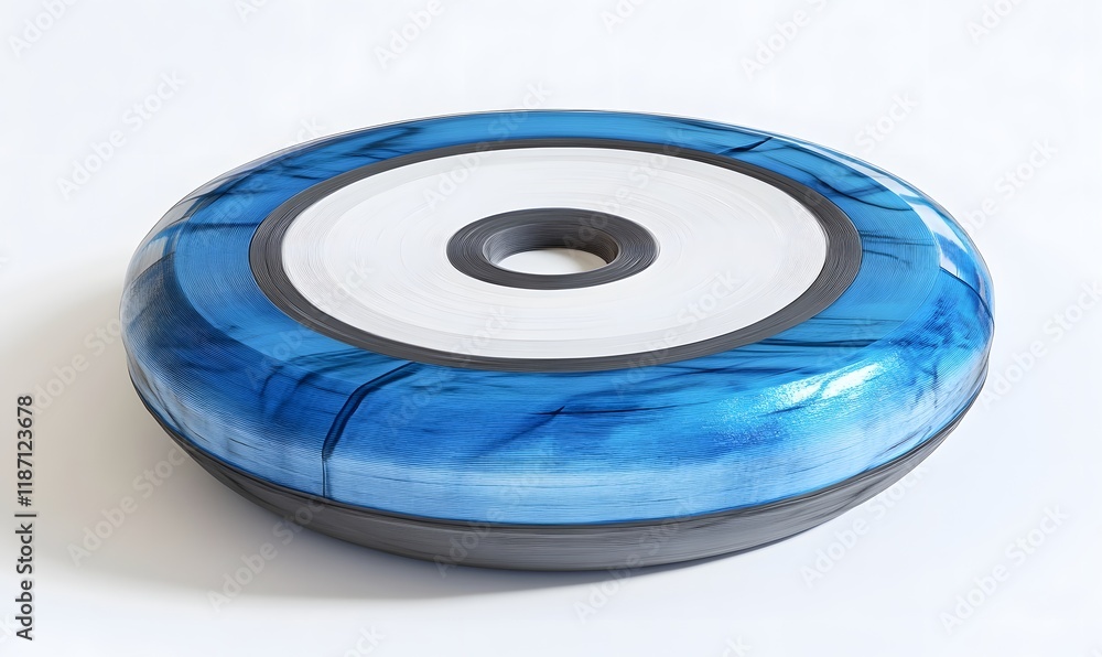 Blue and gray weight plate for fitness. Blue and gray weight plate for fitness.