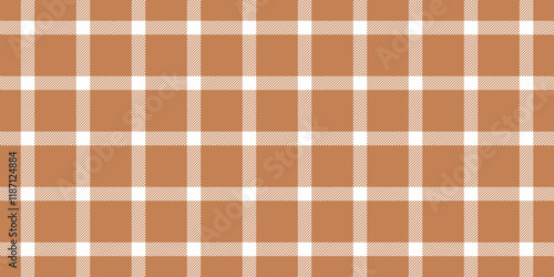Elegant brown and white checkered pattern. Perfect for textile design, packaging, website backgrounds, and more.  Clean lines and a sophisticated color palette create a versatile and stylish image.