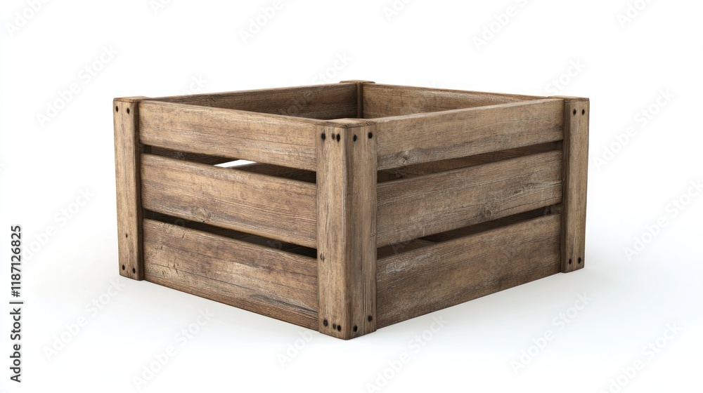 Square wooden crate isolated on white background. Square wooden crate isolated on white background.