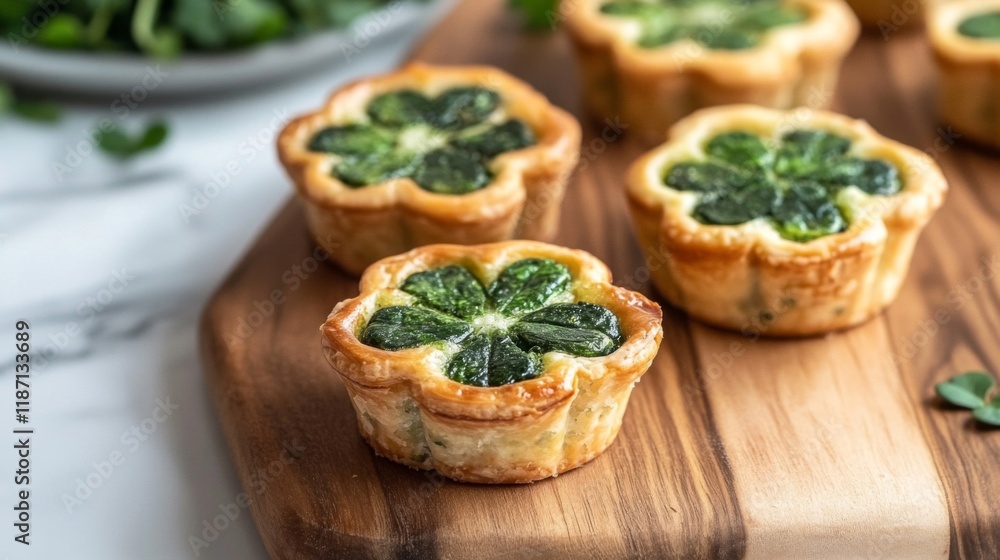 Spinach and Cheese Flower Shaped Mini Tarts Spinach and Cheese Flower Shaped Mini Tarts