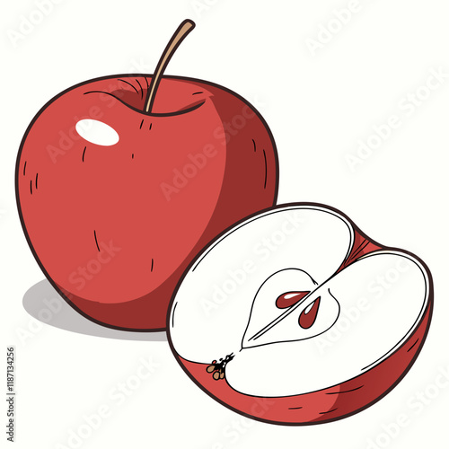 red apple isolated on white