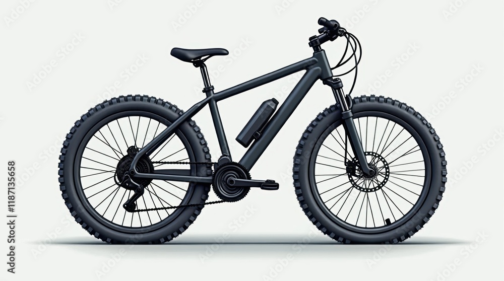 Modern Mountain Bike Icon with Suspension and Gears Modern Mountain Bike Icon with Suspension and Gears