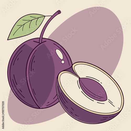 illustration of plums