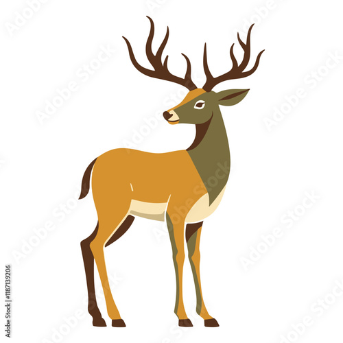 adorable cartoon graphic of a deer. forest creature. Zoo mascot