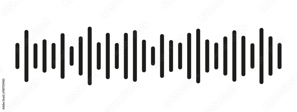 Sound wave vector illustration isolated on white or transparent background. Sound wave vector illustration isolated on white or transparent background.