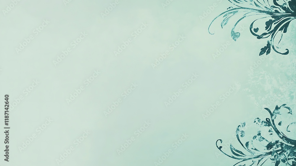 Elegant Teal Floral Design Background Image Elegant Teal Floral Design Background Image