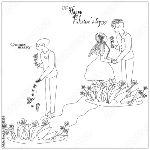 this is a Breakup wishes line art.