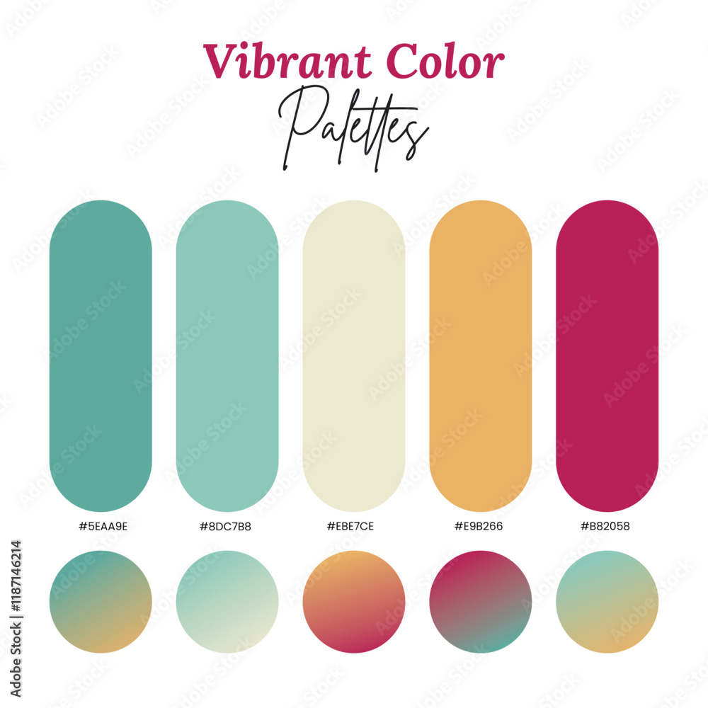 Fototapeta premium Vibrant Color Palettes Vector set