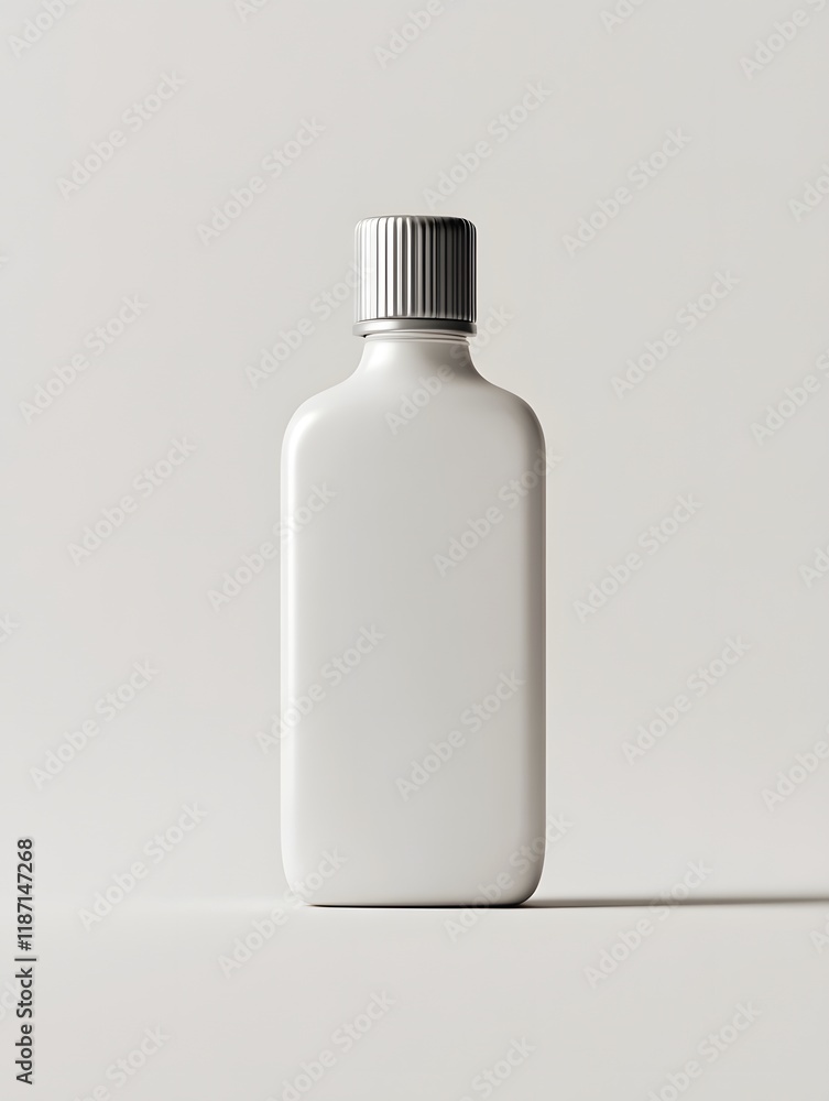 Sleek White Bottle With Metallic Cap and Subtle Branding,Styled With a Clean Minimalist Aesthetic Sleek White Bottle With Metallic Cap and Subtle Branding,Styled With a Clean Minimalist Aesthetic