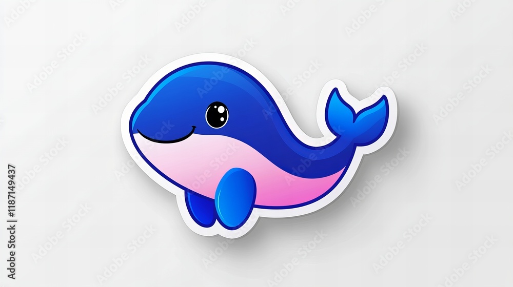 Adorable cartoon whale sticker. Perfect for kids' projects! Adorable cartoon whale sticker. Perfect for kids' projects!