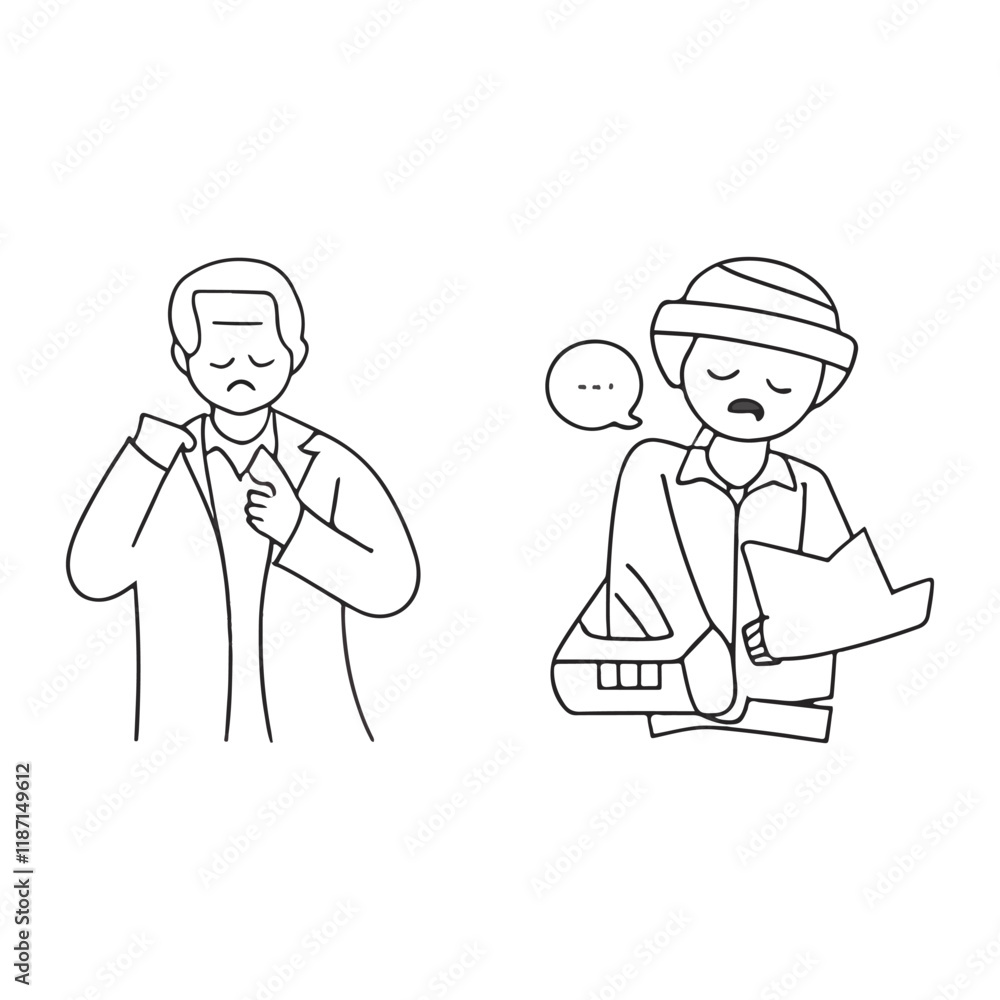 A doctor and a patients illustration Design, vector line art A doctor and a patients illustration Design, vector line art