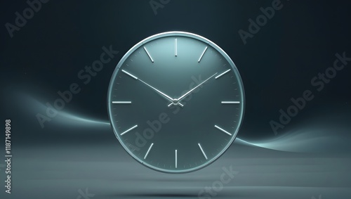 Wallpaper Mural A blue-green wall clock floats freely amidst a starry night sky. Torontodigital.ca