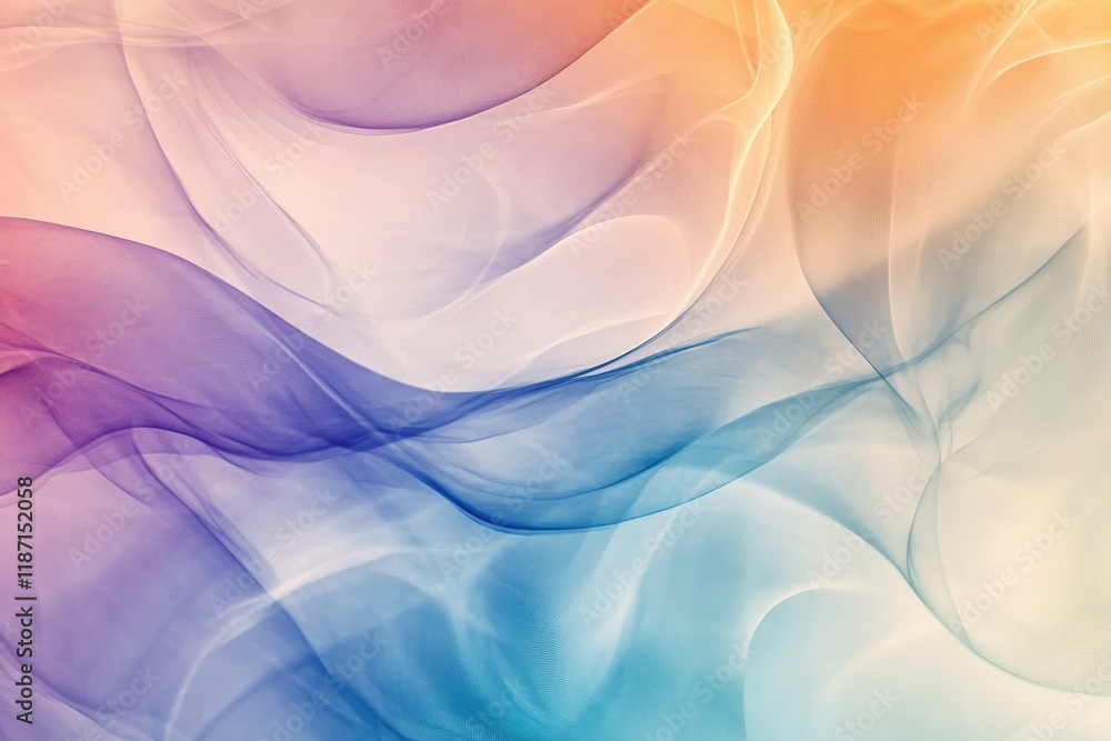 Fototapeta premium Abstract watercolor poster, soft flowing patterns, light washes of color, and a tranquil artistic tone