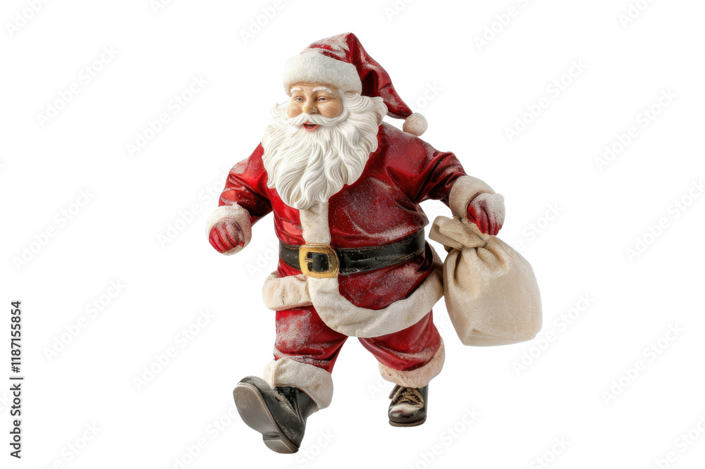Festive Santa Claus Figurine Carrying a Sack of Gifts: A Classic Christmas Decoration for Holiday Displays and Seasonal Celebrations PNG Icon on transparent background Festive Santa Claus Figurine Carrying a Sack of Gifts: A Classic Christmas Decoration for Holiday Displays and Seasonal Celebrations PNG Icon on transparent background