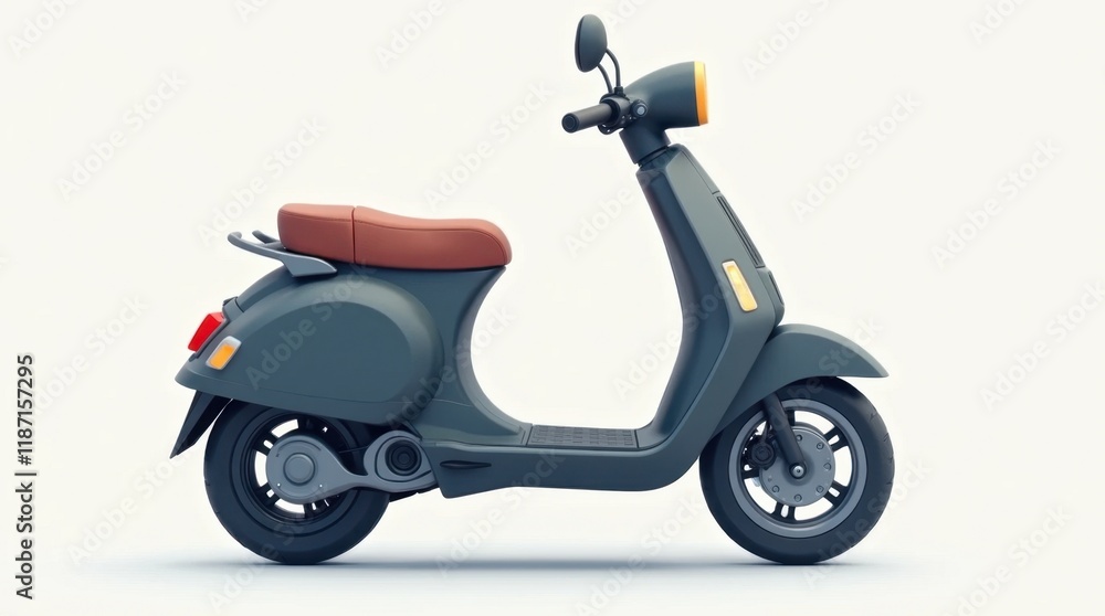 Sleek Electric Scooter Icon with Handlebar and Kickstand Sleek Electric Scooter Icon with Handlebar and Kickstand
