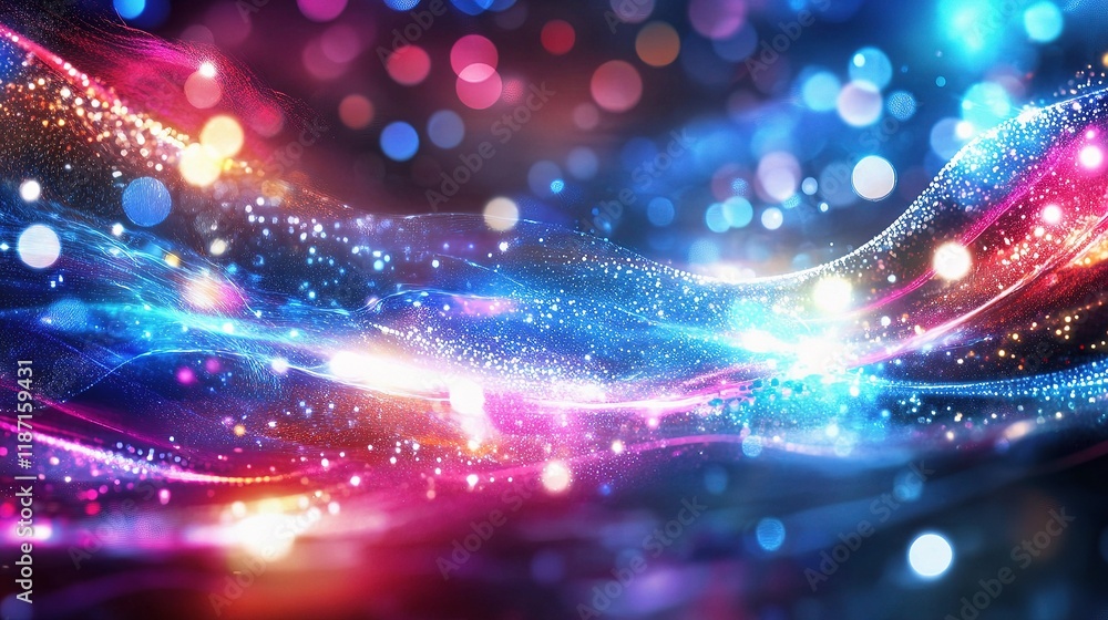 Fototapeta premium Futuristic Digital Light Technology Scene with Vibrant Colors and Scale