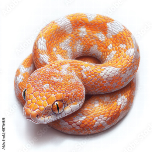 Orange and White Snake Illustration photo