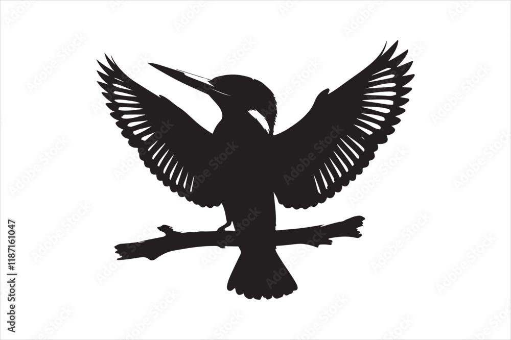 Obraz premium Kingfisher Silhouette vector