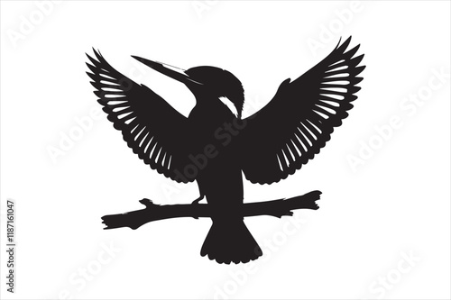 Kingfisher Silhouette vector 