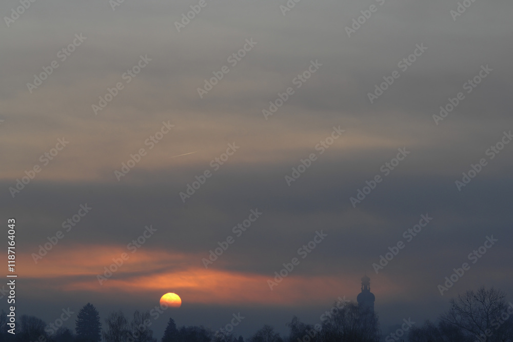 Fototapeta premium Freising, Morgenstimmung