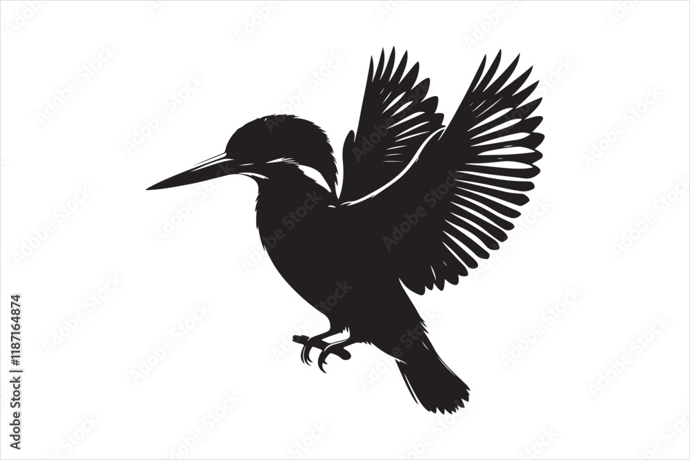 Obraz premium Kingfisher Silhouette vector 