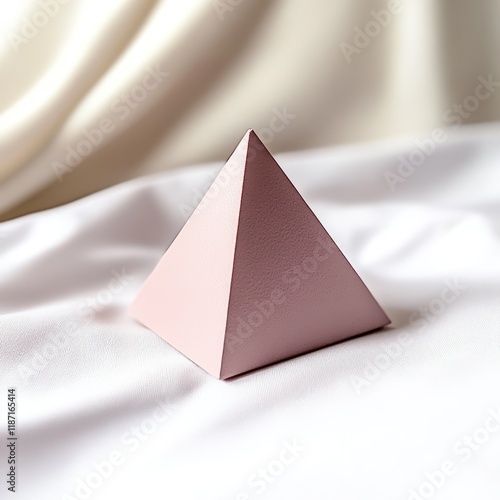 Wallpaper Mural Single asymmetrical polygon in muted pink, placed prominently on a white backdrop Torontodigital.ca