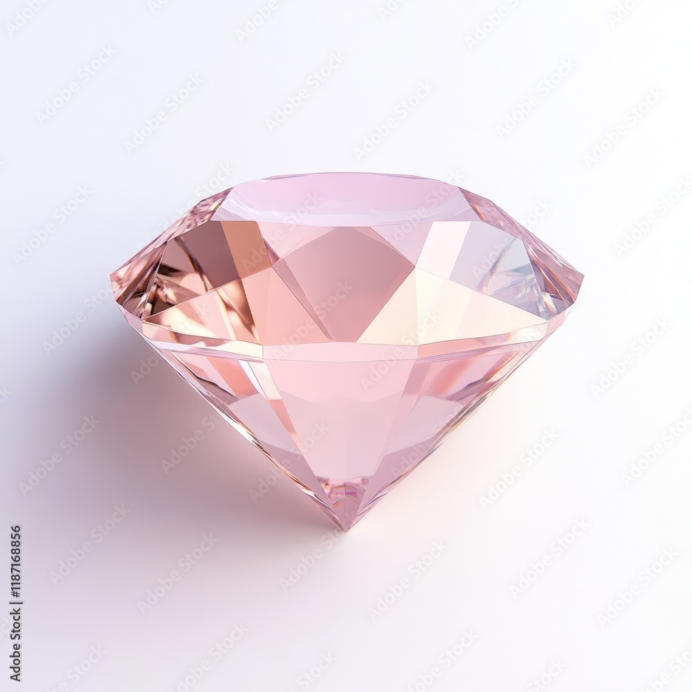 Single sharp-edged diamond shape in pastel pink, positioned cleanly on a white background Single sharp-edged diamond shape in pastel pink, positioned cleanly on a white background