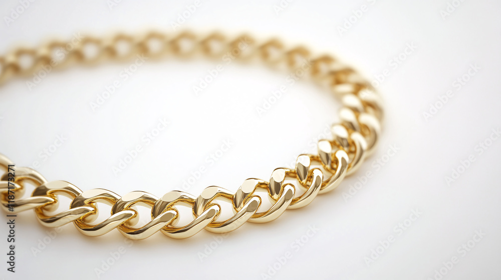 A delicate gold chain necklace in a close-up view with polished links highlighting its refined and elegant craftsmanship
A delicate gold chain necklace in a close-up view with polished links highlighting its refined and elegant craftsmanship